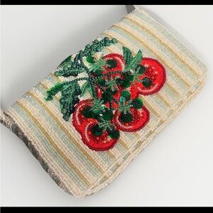 🍅NEW Made in India Tomato beaded bag handcrafted purse NWT